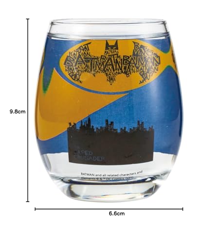 DC Comics "Batman" 3D Glass Cup, Approx. 330ml, Bat Signal, SAN3682-3