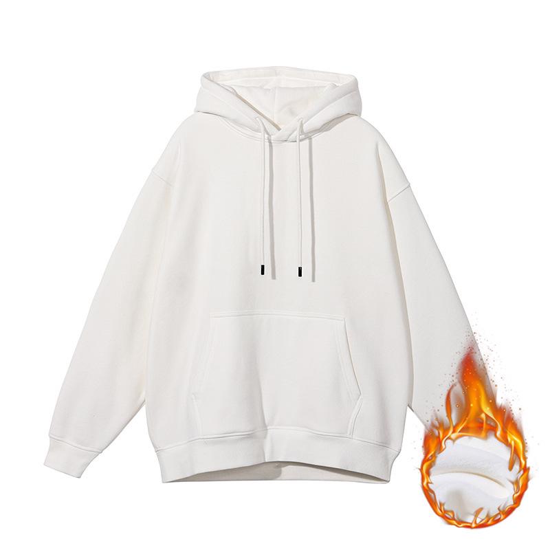 Unisex Heavyweight Hoodie: Solid Color American Street Style for Autumn/Winter