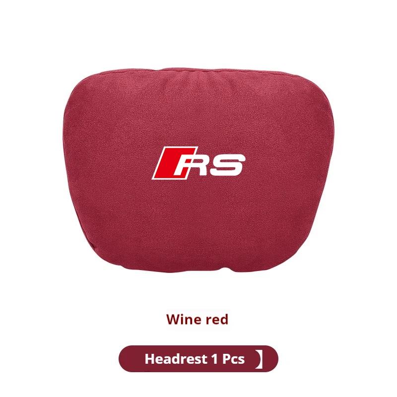 For Audi 8YFor Audi RS3 RS4 RS5 RS6 RS7 S Line RSQ3 RSQ5 RSQ7 RSQ8 Suede Car Headrest Neck Support Seat Lumbar Cushion Soft Neck Pillow