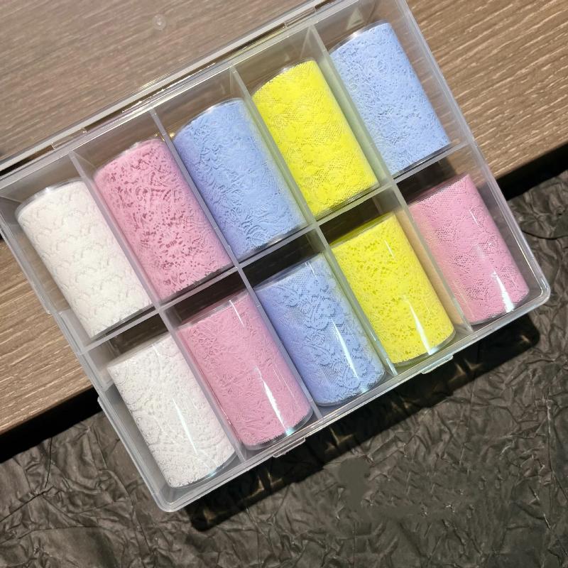 10 Rolls Sexy Lace Flower Nail Foils For Transfer Paper Sliders Floral Stickers Nail Art Decorations Manicure Decals