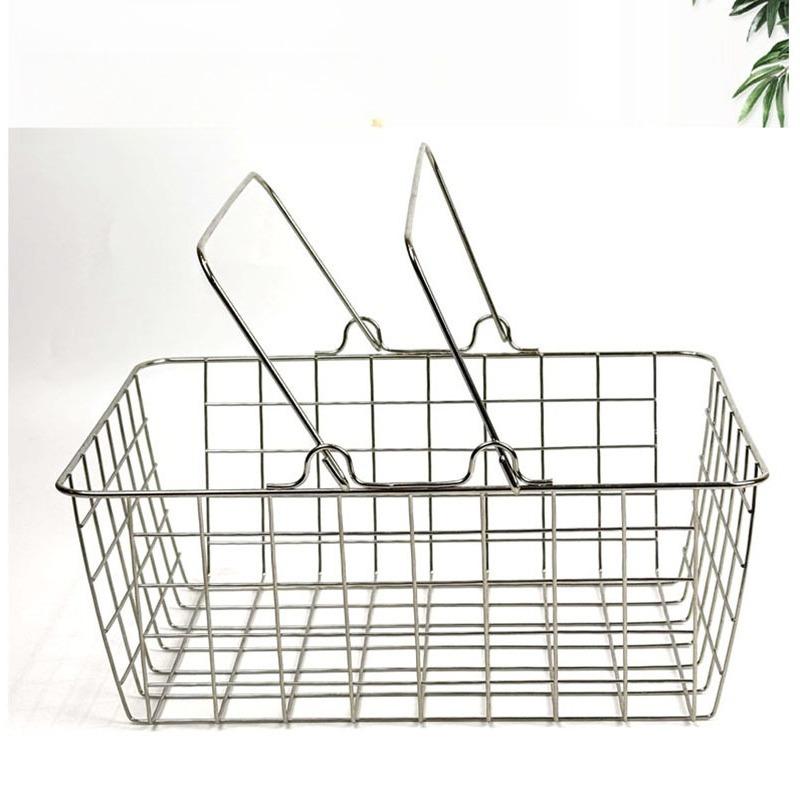 2 Pack Modern Stainless Steel Storage Basket for Books Clothing Etc. Versatile Storage Bin for Home and Car Use Rust-proof Shelf