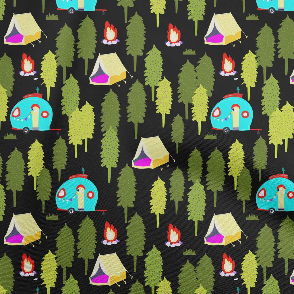 oneOone Cotton Flex Fuschia Pink Fabric Camping Craft Projects Decor Fabric Printed By The Yard 40 Inch