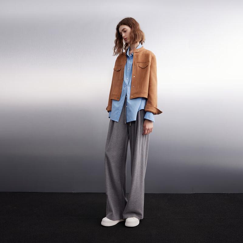 Women's Casual Elastic Waist Wide-Leg Trousers