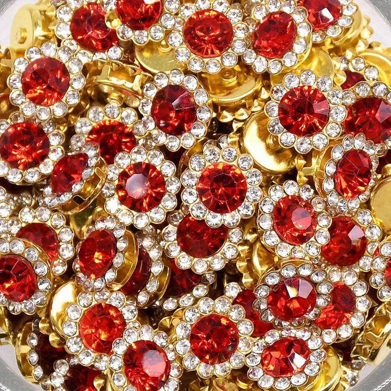 150Pcs 12mm Claw Cup Glass Rhinestones Strass Shiny Crystals Base Sew on Rhinestones for Clothes DIY Craft Sewing Accessories