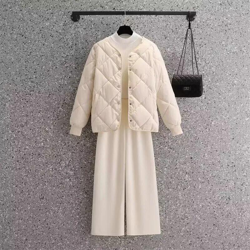 Giacca da Donna Corta Autunno/Inverno Trapuntata a Rombo Monocolore Minimalista Cappotto da Pendolare
