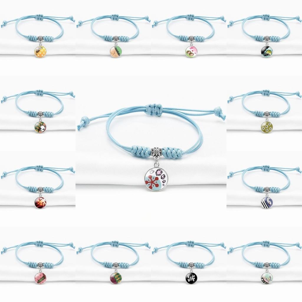 Superbe bracelet Demon Slayer Pierre du Temps Bleu Lac Design de Personnage d'Anime