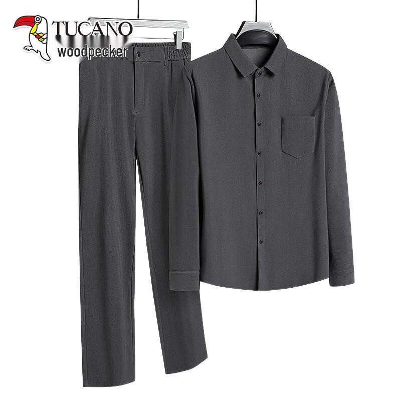 

Tucano Men s Casual Lapel Shirt & Pants Set 58