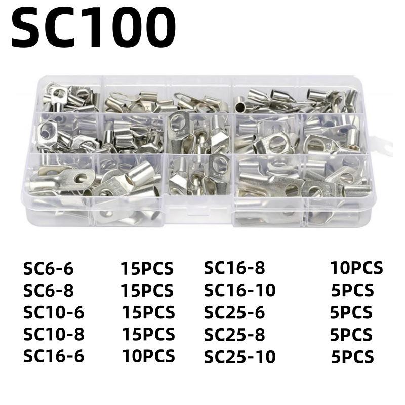 Copper Tube Terminals Set: 80-SC Series, 160-Piece Peep Hole SC6-25 Boxed