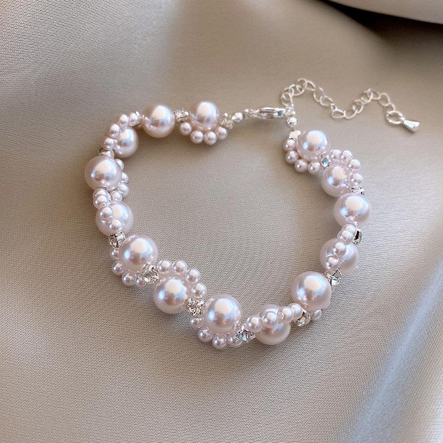 French Diamond Wrapped Cat Claw Pearl Bracelet Femininity Bracelet Fashion Versatile Jewelry