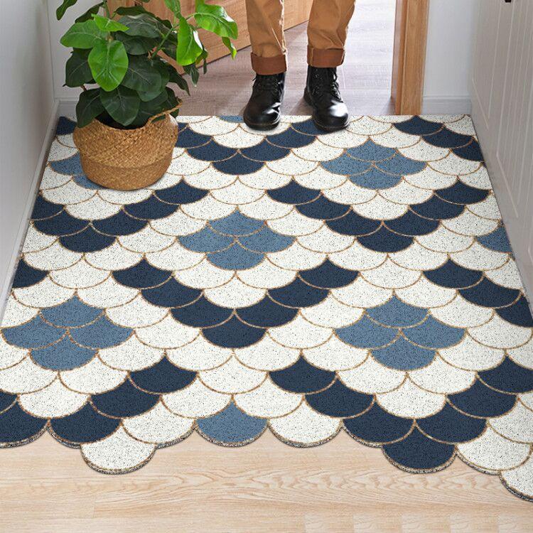 Doormat Carpet Silk Loop Hallway Entrance Mat Hexagon Free Cut Foot Door Mat Stain Resistant Remove Mud Home Indoor Mats Carpet