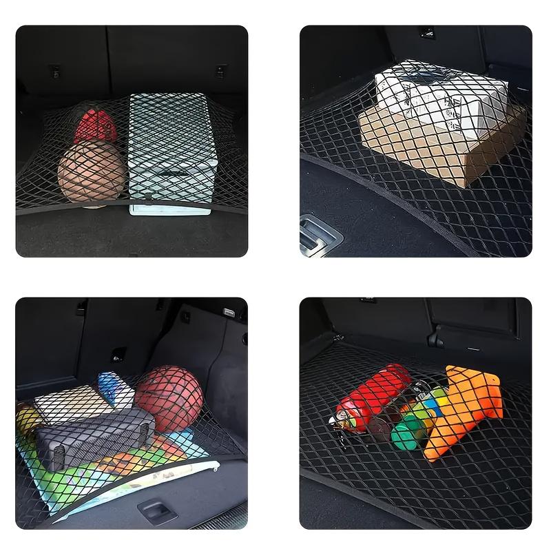 Universal Large Car Cargo Net Nylon Elastic Mesh Luggage Cargo Storage Pickup Tidy Net for Van SUV Truck Mesh Network Pocket