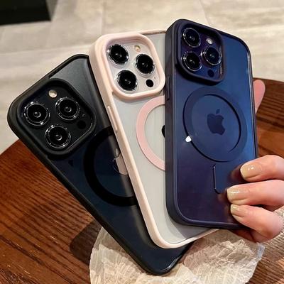 Luxus Magsafe Transparente Handyhülle Für iPhone 16 15 14 17 12 13 Pro Max 16 Plus Mini 16e Magnetisches Kabelloses Laden Klare Abdeckung