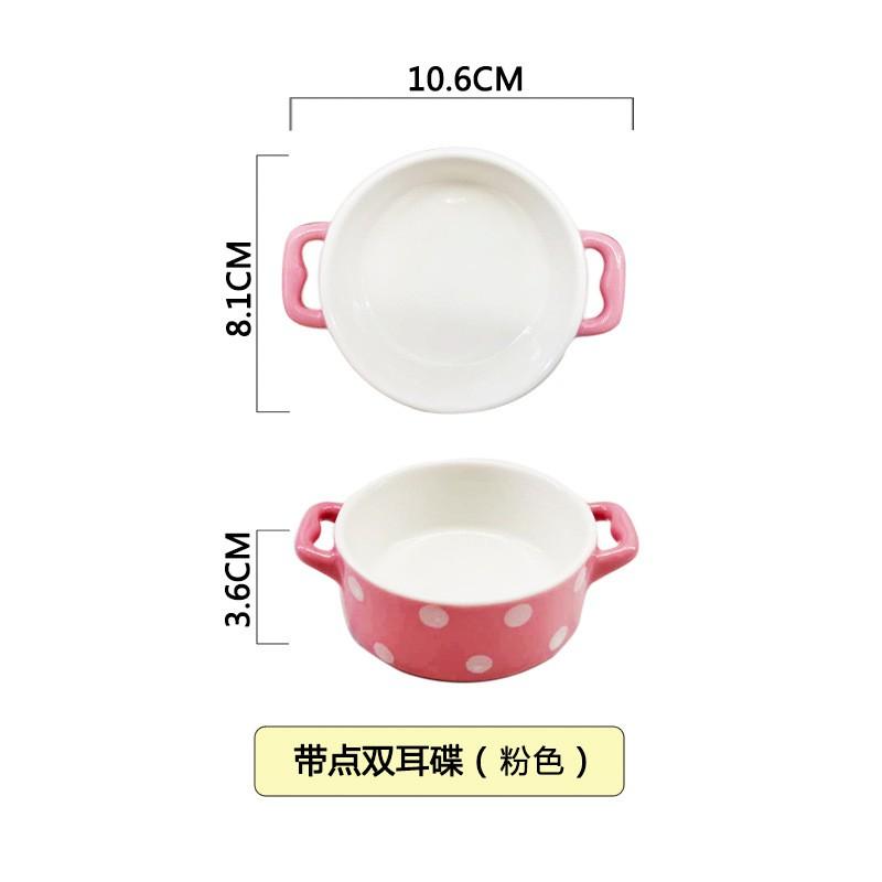 Ceramic Dipping Sauces Dressings Snacks Mini Cartoon-Style Condiment Dish With Polka Dot Design Microwave Safe