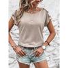 Short Sleeve Summer Loose Women Blouse Fashion Elegant Solid Color Shirts Ladies Buttons 2026 Casual Simple Office Tops Basic Clothing