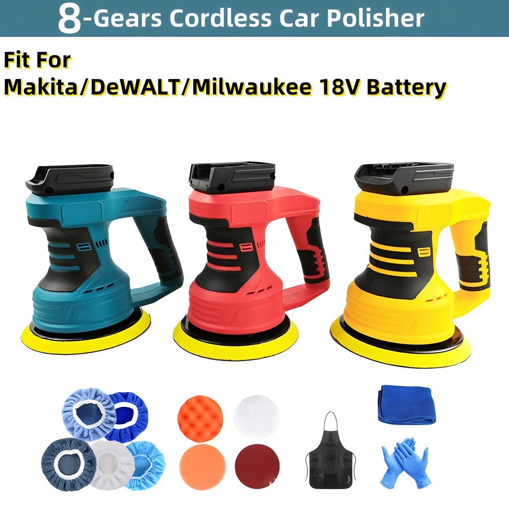 8Gears 150MM Electric Car Polisher Auto Polishing Wax Power Tool Sanding Rust Removal Machine For Makita 18V Battery Pin