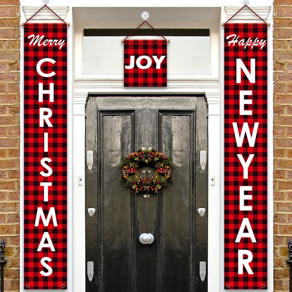 

Door Charming Christmas Tapestry Fabric Decoration With Festive Seasonal Designs StyleA