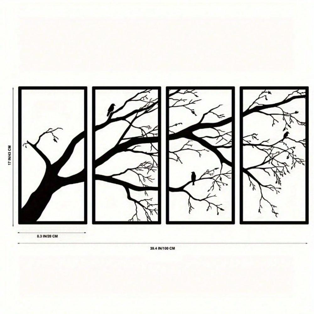 Metal Wall Art 3 Piece Tree of Life Bohemian Decor Home Gift