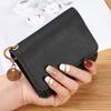 Korean Style Women's Solid Color Multi-Card Wallet with Zipper Coin Compartment.