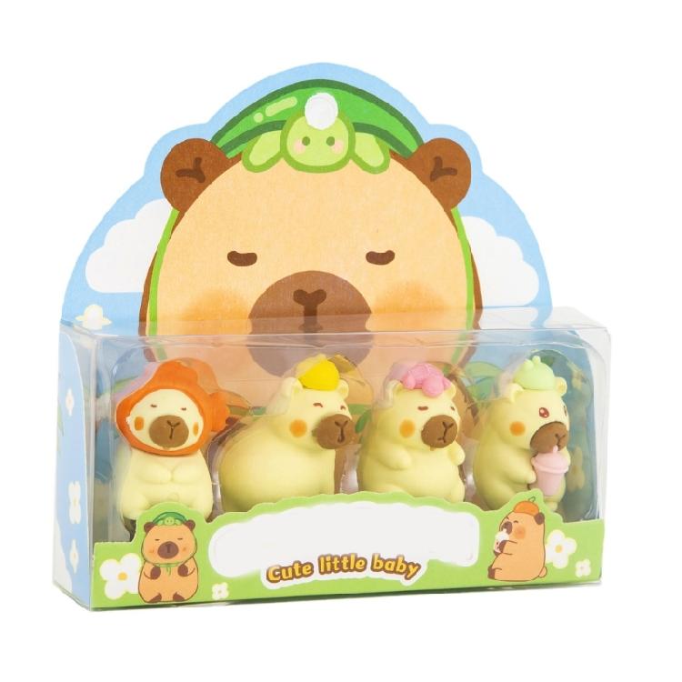 

4Pcs Cartoon Animal Erasers for Kids Boys Girls Students Rewards Stocking Fillers Children Erasers for Writing Drawing 1
