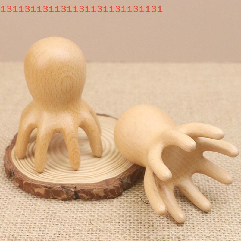 Acupuncture SPA Gua Sha Fatigue Relief Tool Sandalwood Octopus Scalp Massage Comb Meridian Scraping Brush