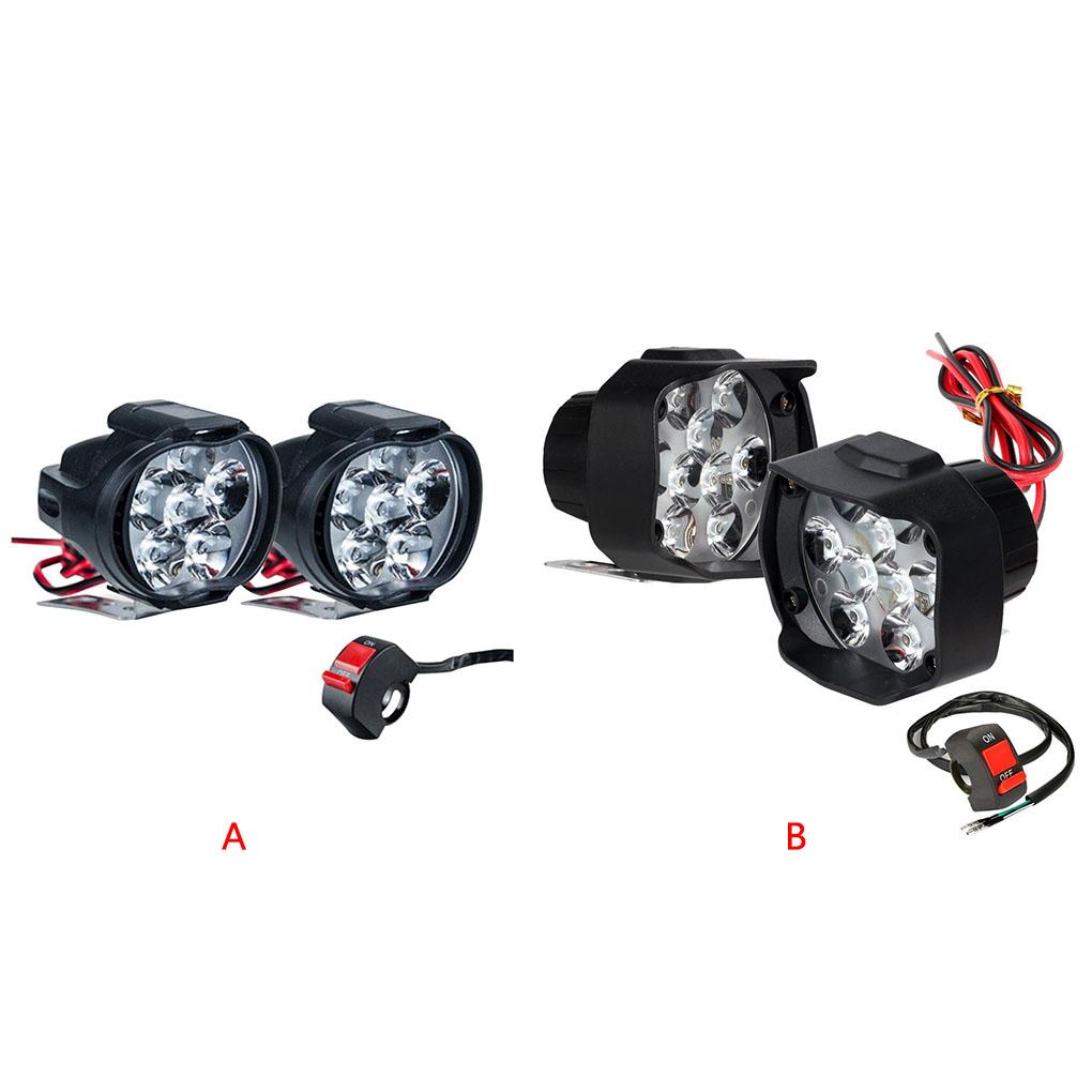 2Pcs Motorcycle Light Front Fog Driving Light with Switch Motorbike Accessory