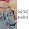 2Piece Jeans Waist Tightener Adjuster Kit, Effortless No Sew Tightening, Silver Adjustable Buttons Fit On Loose Jeans & Pants