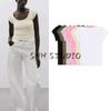 Spring New Women Clothes American Style Gyaru Cotton Blended Round Neck Super Short Sleeve Basic Top 4174320