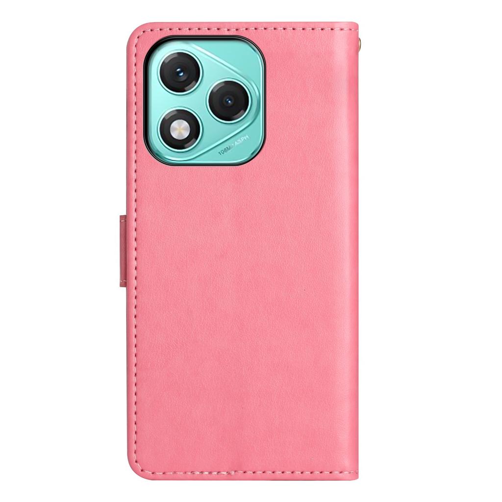 For Honor 400 Lite 5G Leather Wallet Case Butterfly Flower Imprinted Phone Cover with Strap