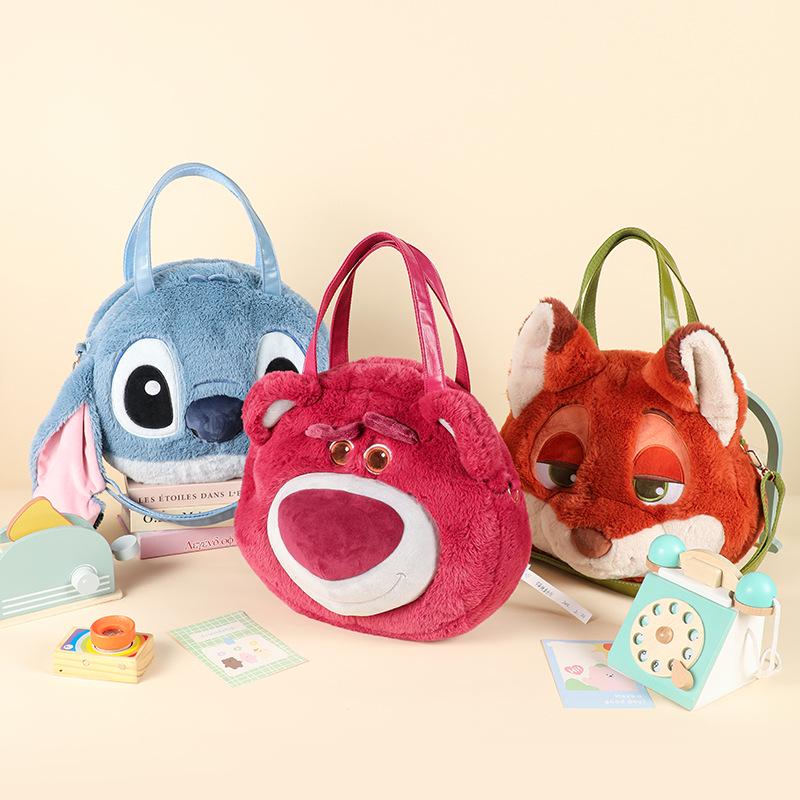 Disney Judy, Nick, Stitch, Lotso, and Marie Plush Shoulder & Crossbody Bag Set