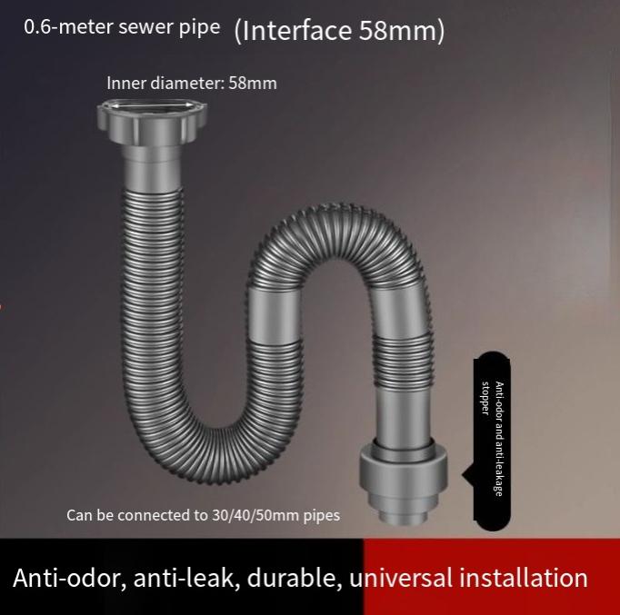 Dishwashing Bathroom Sink Drain Pipe Kitchen Accessories Anti-backflow Drain Pipe Set for Kitchen Household Sink Basin Pipe