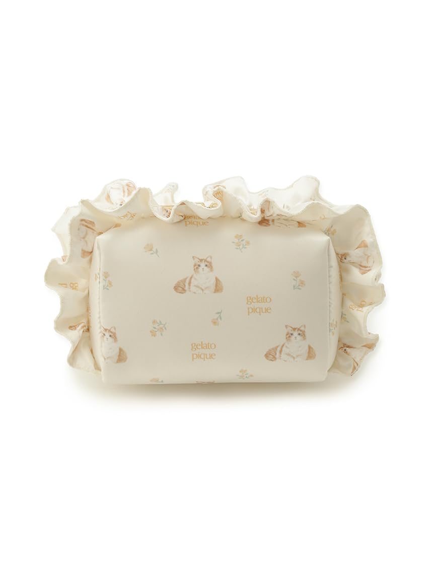 Gelato Pique Flower Cat Print Pouch PWGB261604 YEL Free Size Women s