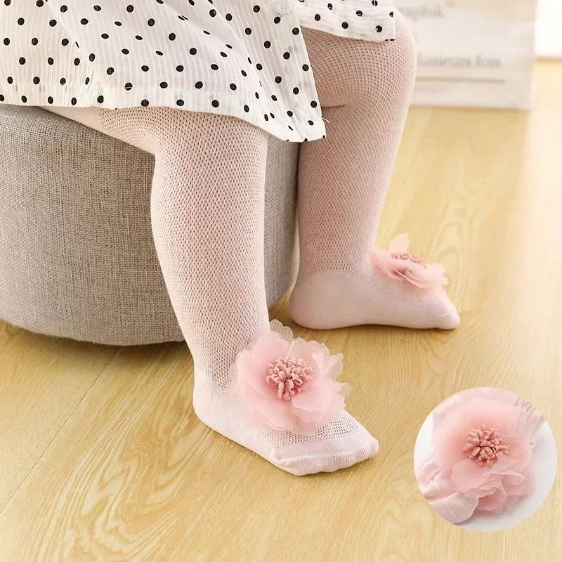 Baby Tights Infant Girl Newborn Kids Pantyhose Lace Bow Flower Hosiery Children Stockings School Uniform Mesh Tights Toddler