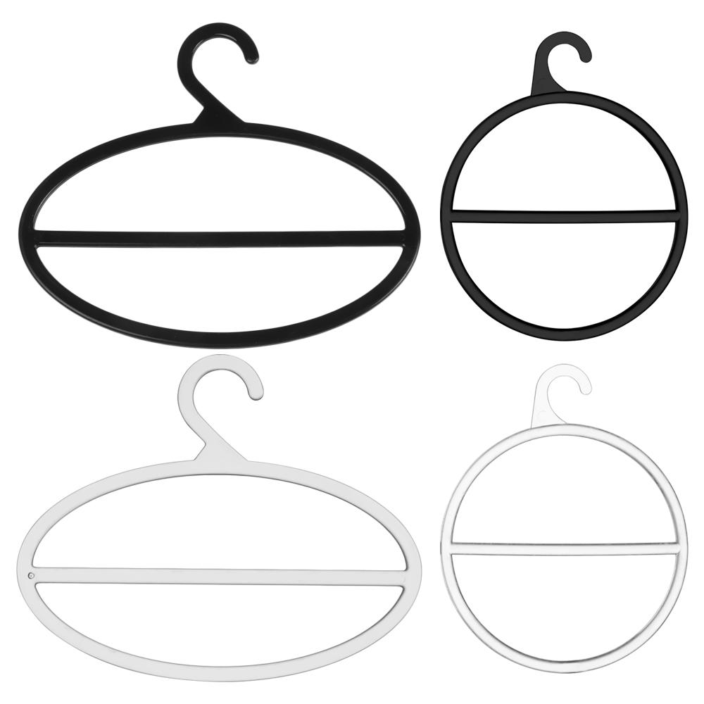 10Pcs Oval Scarf Holder Hanger Closet Space Saving Clothes Display Slots Holder Plastic Circle Scarf Belt Tie Hanger Racks