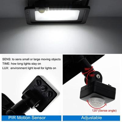 LED PIR Hareket Sensörlü Projektör Dış Mekan Duvar Lambası Beyaz Işık 100W 50W 30W 20W 10W IP66 Su Geçirmez LED Spot Bahçe İçin