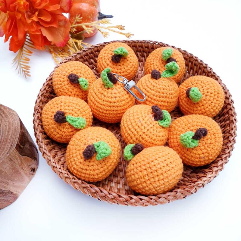 

Oversized Hallabong Tangerine Fruit Knit Keychain Accessories