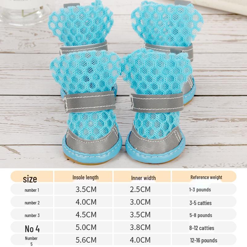 

Дихаючі сітчасті сандалі для маленьких собак - 4 штуки Size 4 (8-12 jin)