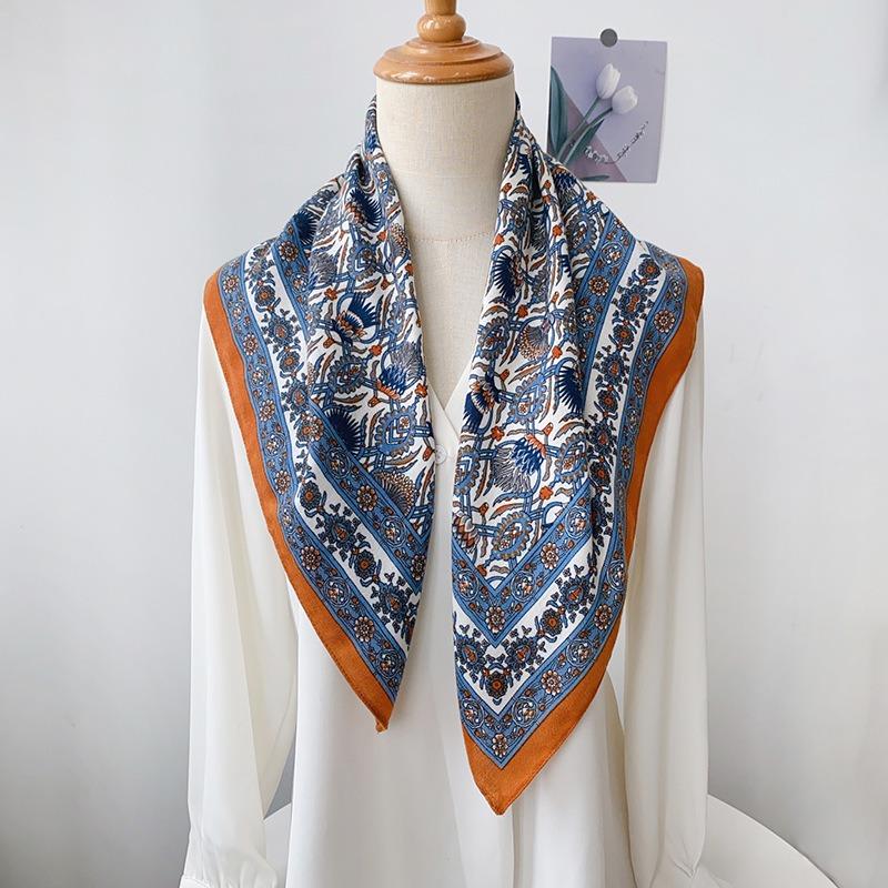 Women Fashion Versatile Small Square Scarf Korean Style Sun Protection Neck Scarf
