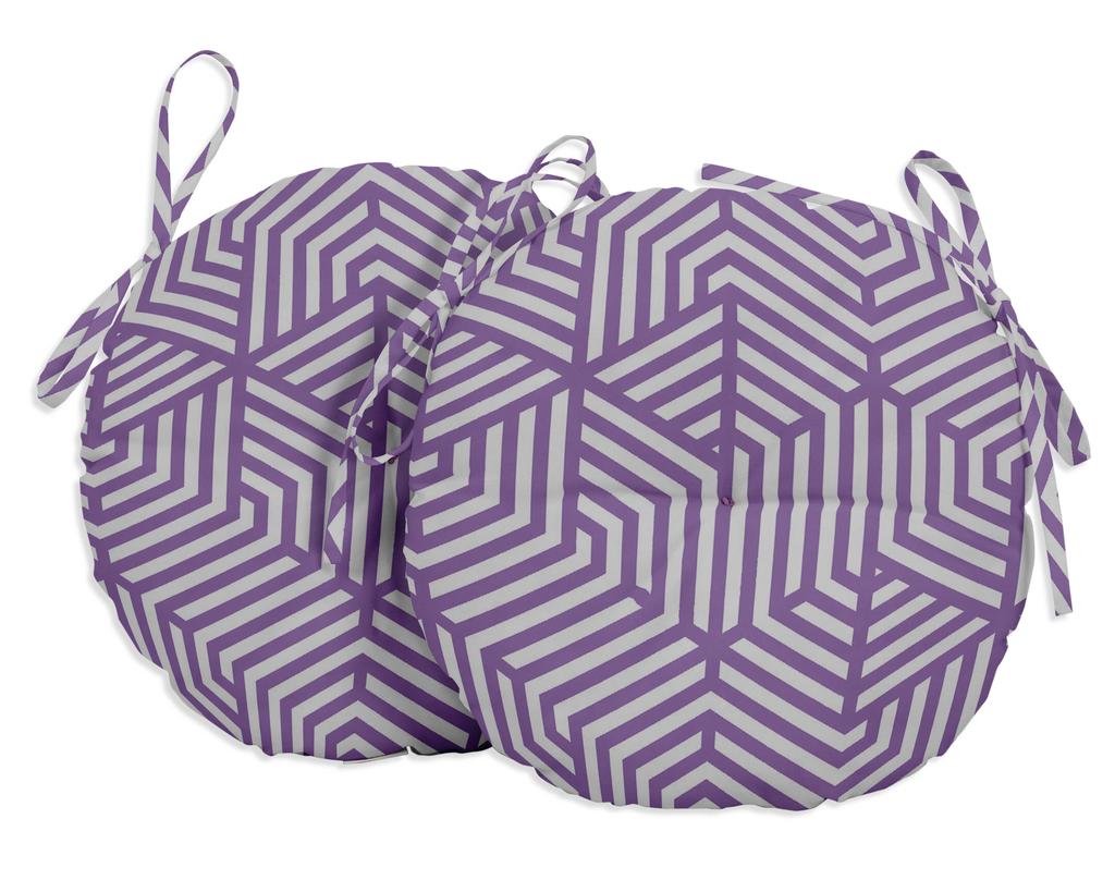 Vargottam Indoor Outdoor Round Bistro Chair Cushions Block Print 15-Inch Bistro Chair Pads Waterproof Seat Chair Cushion For Home