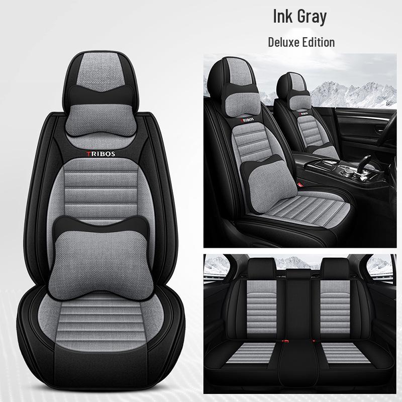 Linen Wrapped All-Season Breathable Car Seat Cushion Mat