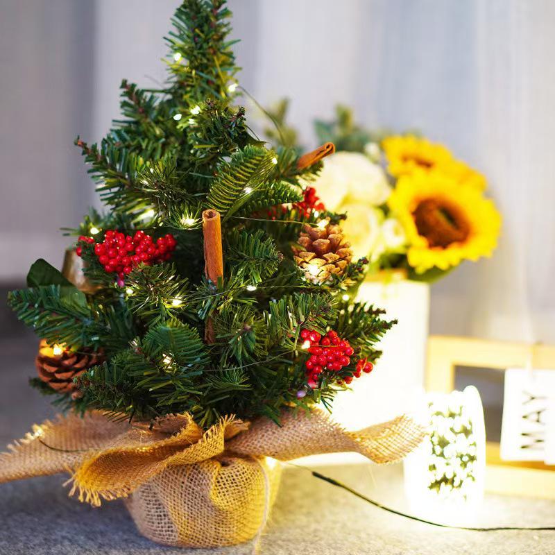 Green Copper Wire Christmas Tree String Lights - Outdoor Starry Sky Garland.