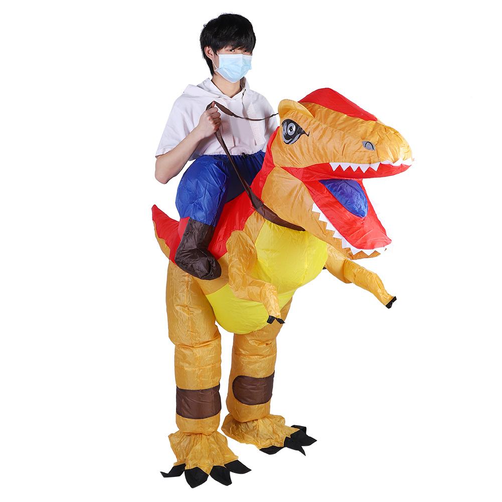 Dinosauří nafukovací halloweenský kostým pro dospělé Dítě s dmychadlem Vzduch Festivaly Party DekoraceX115