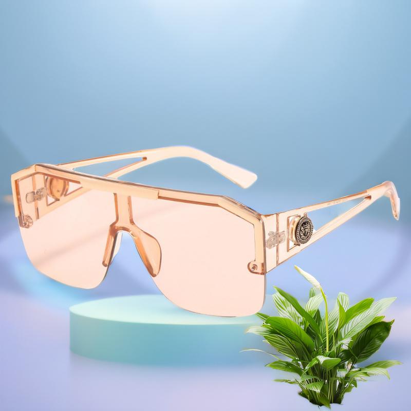 New Lion Head One Piece Sunglasses Trend Big Frame Sunglasses Female Personality Hollow Temple Glasses