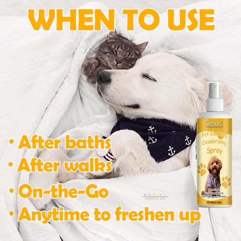 Cat and Dog Clothing Deodorizing Spray—Powerful Odor Remover for Pet Sweaters, Bandanas, and Harnesses—Designed Specifically for Cats and Dogs, Eli