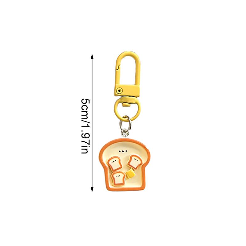 1Pcs/4Pcs Keychain Decoration Woman Keychain Gift Resin Keychain Purse Cute Breakfast Keychain Hang On Backpack