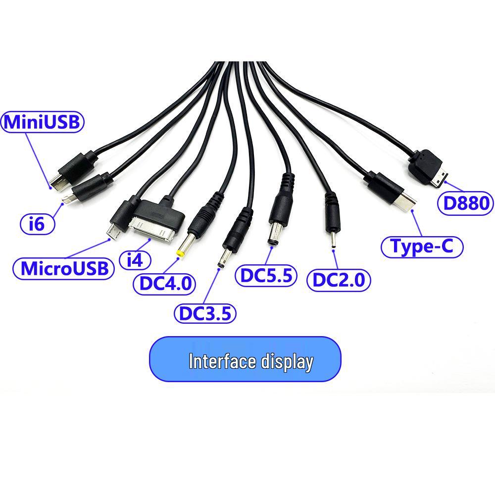 2A Eco-friendly 10-in-1 Multi-functional Charging Cable for Phones, Electronics, and Toys