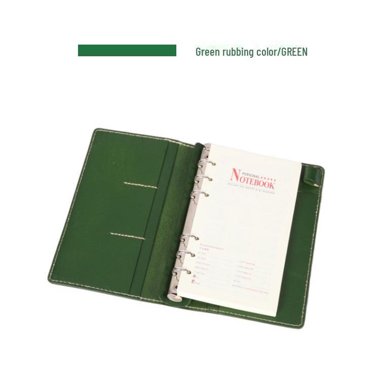 A6 Genuine Leather Retro Business Notebook - Vegetable Tanned, Handmade, Loose-Leaf Diary