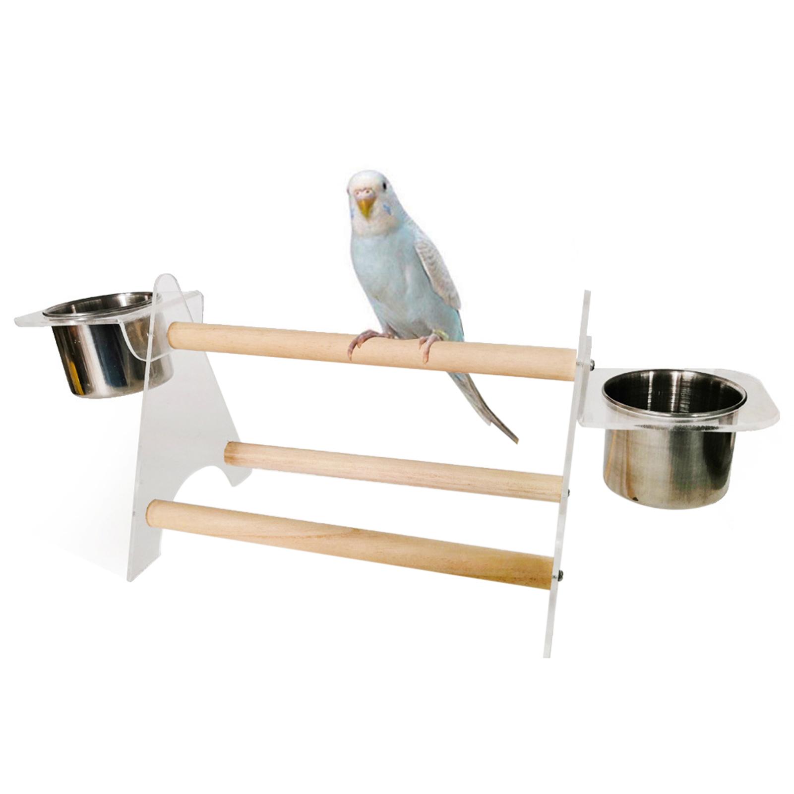 Parrot Desktop Stand Bird Training Rack Desktop Stand Parrot Play Stand Cockatiel Playground With Feeding Cup Playstand Toys For