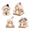 Lighted Gingerbread Christmas Village House with LED Lights Foam Fabric Table Centerpiece Ornament for Holiday Home Decorations