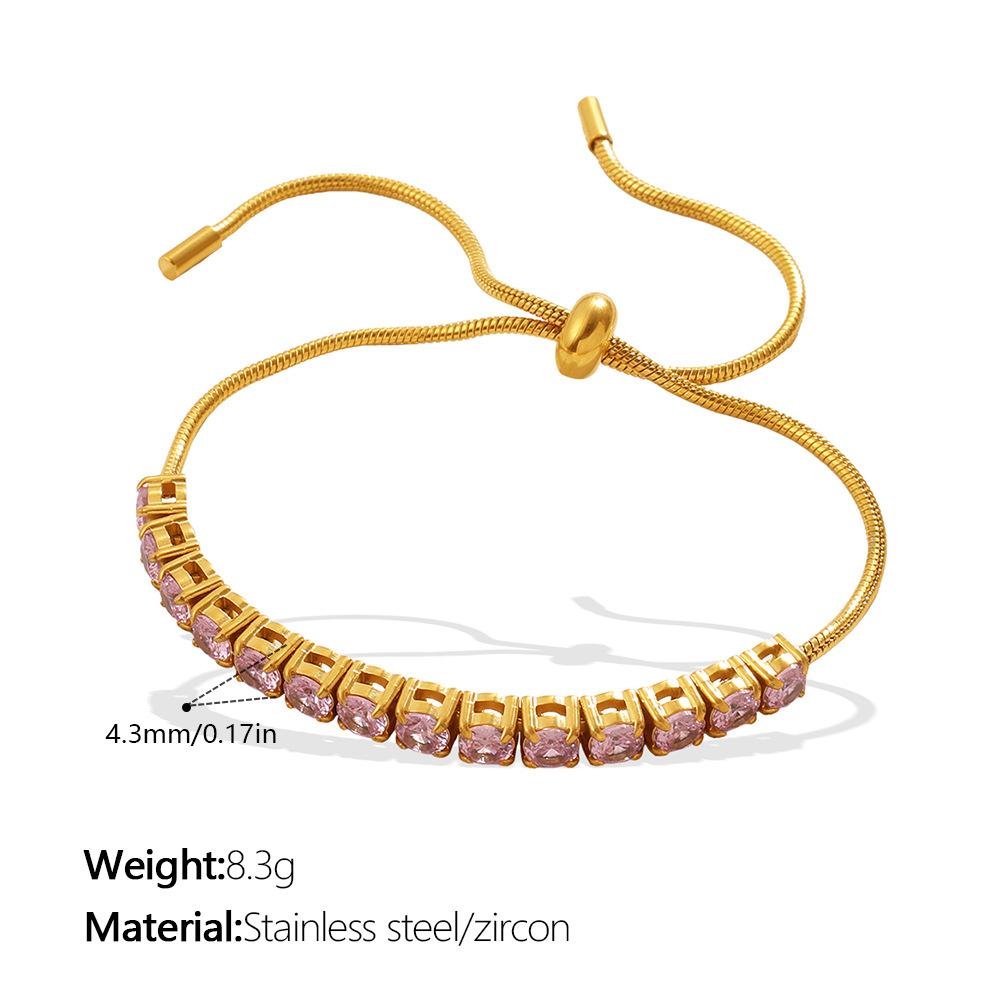 Stacked versatile gold drawstring bracelet exquisite shining adjustable diamond-encrusted jewelry