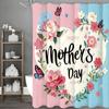 Morsdag Kärlek Floral Fjäril Duschdraperi, Dekorativt Duschdraperi för Badrum, Vattentätt Duschdraperi med Krokar